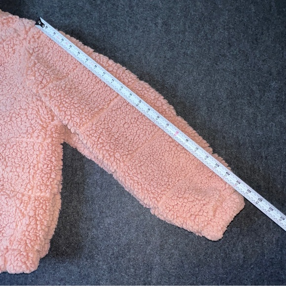 Sage Collective Blush Pink High Pile Pullover Fleece Zip Collar Kangaroo Pocket - Picture 10 of 14